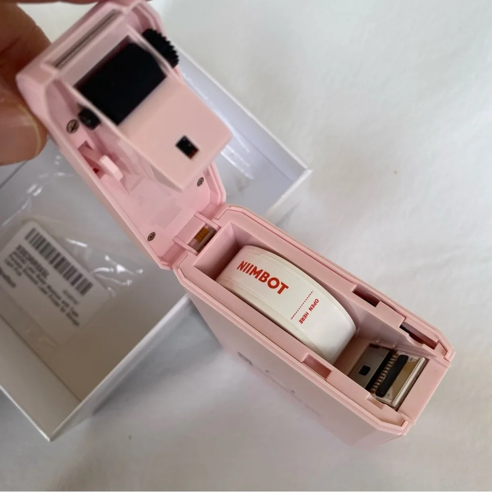 New in Box Label Maker Machine Jadens Niimbot Portable Bluetooth with Tape -Pink